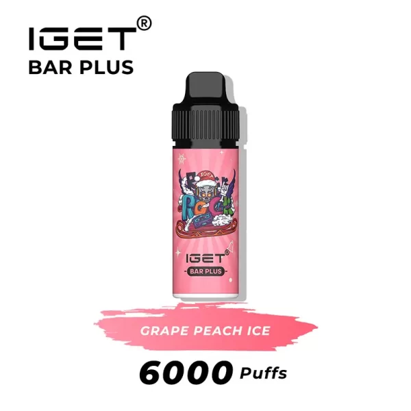 grape peadch ice iget bar plus 6000 puffs