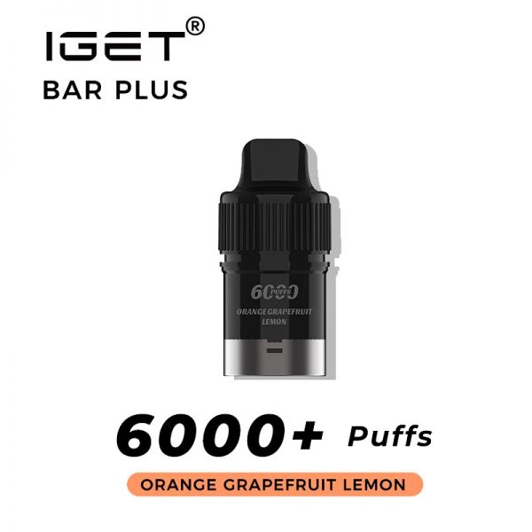 orange grapefruit lemon iget bar plus 6000 puffs pod