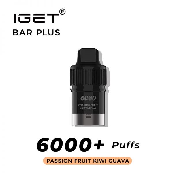 passion fruit kiwi guava iget bar plus 6000 puffs pod